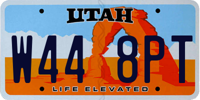 UT license plate W448PT