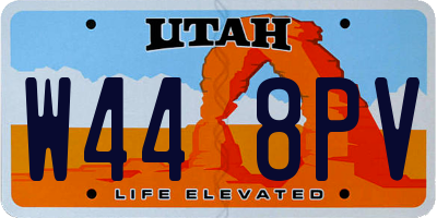 UT license plate W448PV