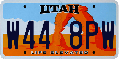 UT license plate W448PW