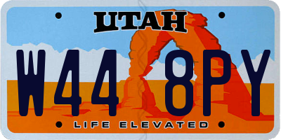 UT license plate W448PY