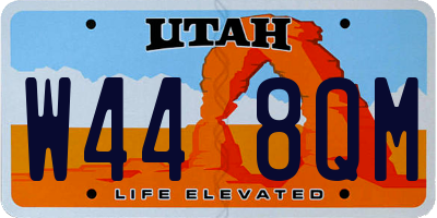 UT license plate W448QM