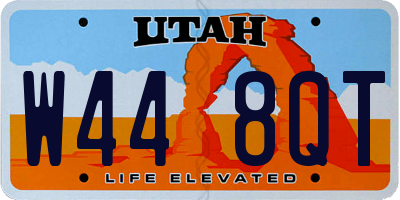 UT license plate W448QT