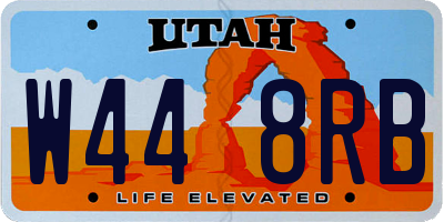 UT license plate W448RB