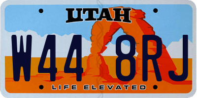 UT license plate W448RJ