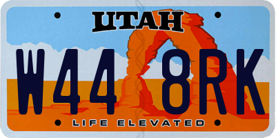 UT license plate W448RK