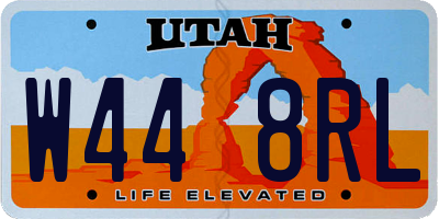 UT license plate W448RL