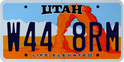 UT license plate W448RM
