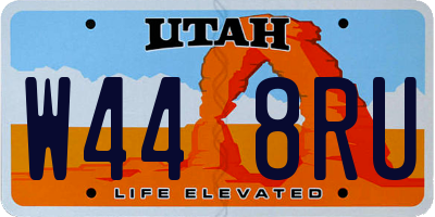 UT license plate W448RU