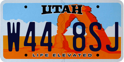 UT license plate W448SJ