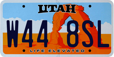 UT license plate W448SL