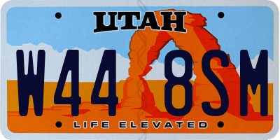 UT license plate W448SM