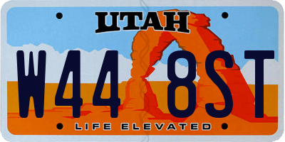 UT license plate W448ST