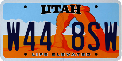 UT license plate W448SW