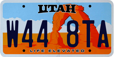 UT license plate W448TA