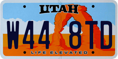 UT license plate W448TD