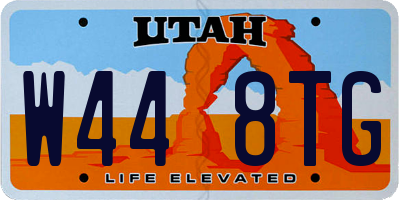 UT license plate W448TG