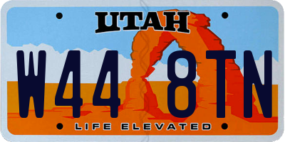 UT license plate W448TN