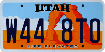 UT license plate W448TO