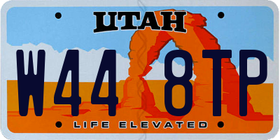 UT license plate W448TP