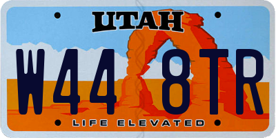 UT license plate W448TR