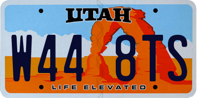 UT license plate W448TS