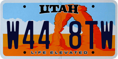 UT license plate W448TW