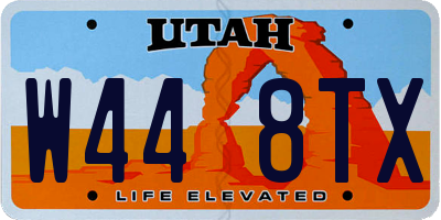 UT license plate W448TX