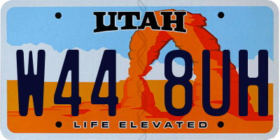 UT license plate W448UH