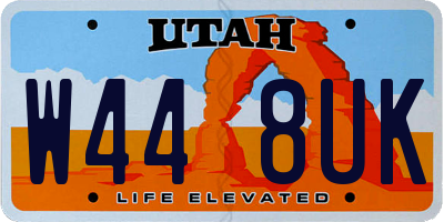 UT license plate W448UK