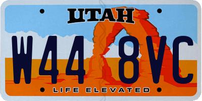 UT license plate W448VC
