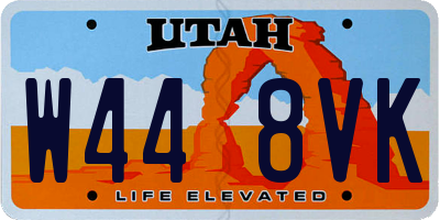UT license plate W448VK