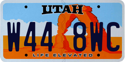 UT license plate W448WC