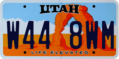 UT license plate W448WM
