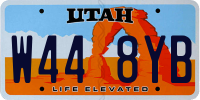 UT license plate W448YB