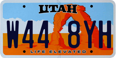 UT license plate W448YH