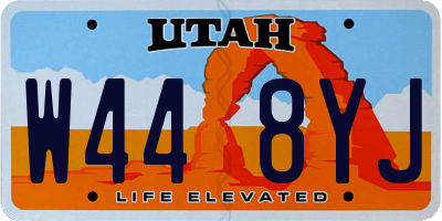 UT license plate W448YJ