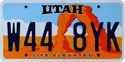 UT license plate W448YK