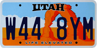 UT license plate W448YM