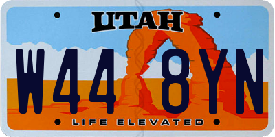 UT license plate W448YN