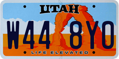 UT license plate W448YO