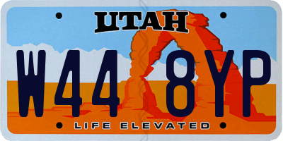 UT license plate W448YP