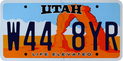 UT license plate W448YR