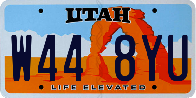 UT license plate W448YU