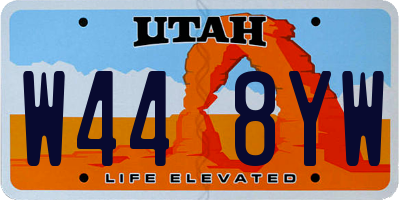 UT license plate W448YW