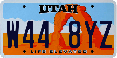 UT license plate W448YZ