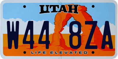 UT license plate W448ZA