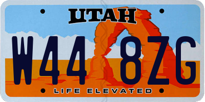 UT license plate W448ZG