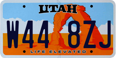 UT license plate W448ZJ