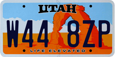 UT license plate W448ZP