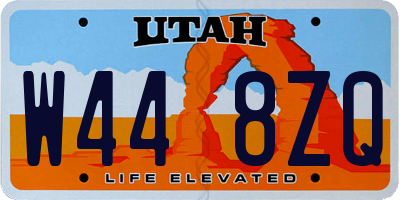 UT license plate W448ZQ